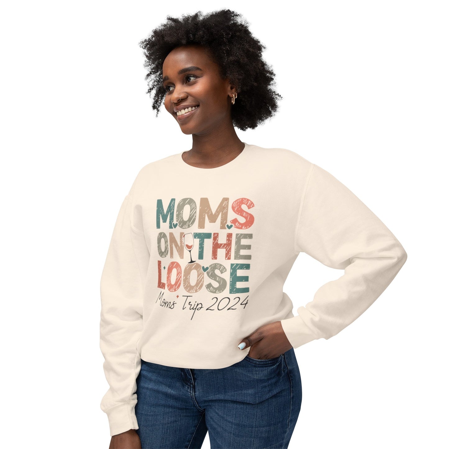 Moms On The Loose 2024 Lightweight Crewneck Sweatshirt