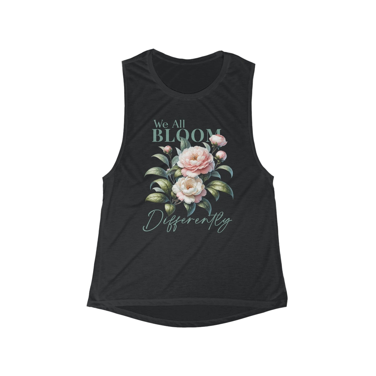 We All Bloom Differently Women's Flowy Scoop Muscle Tank