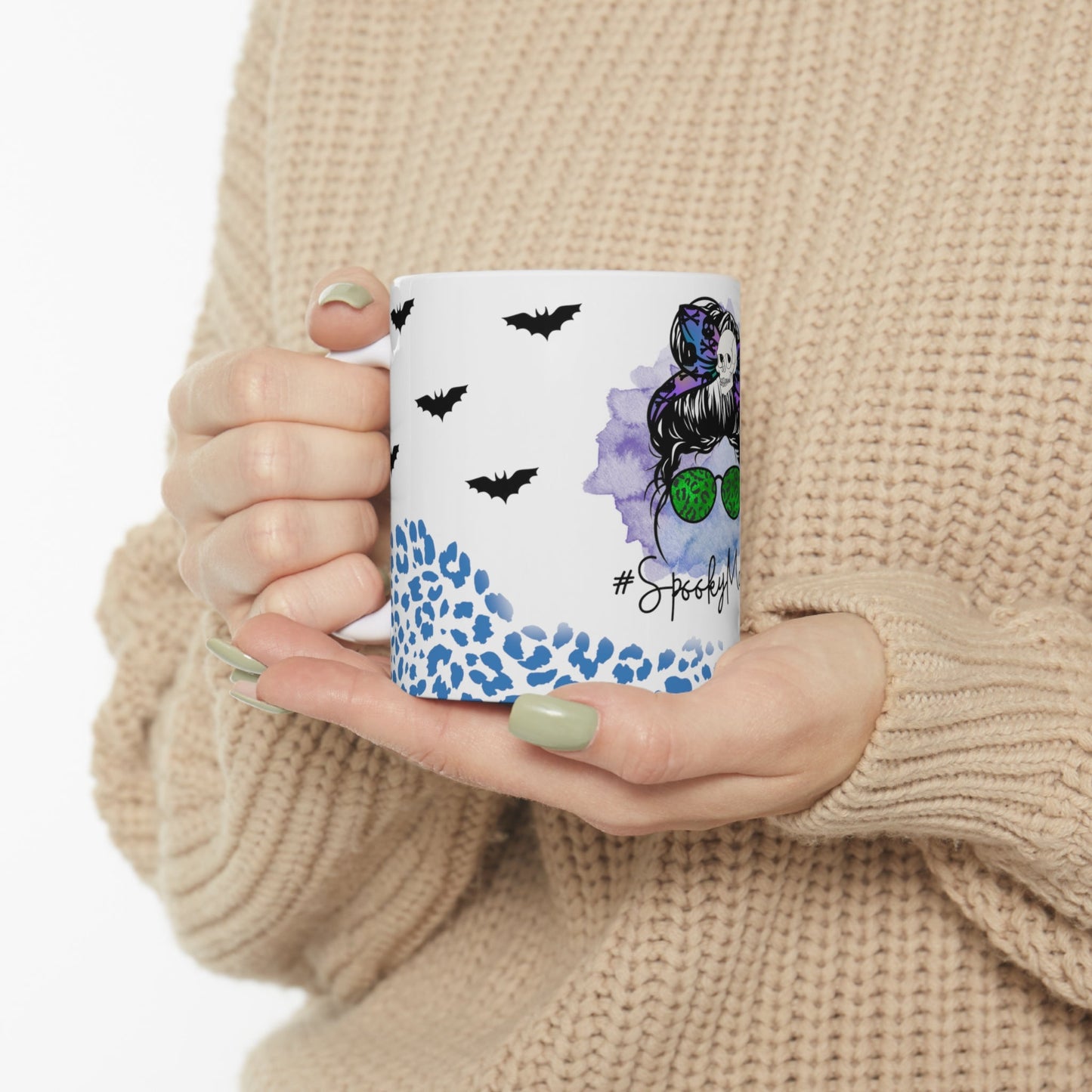 Spooky Mama Bats Ceramic Mug 11oz