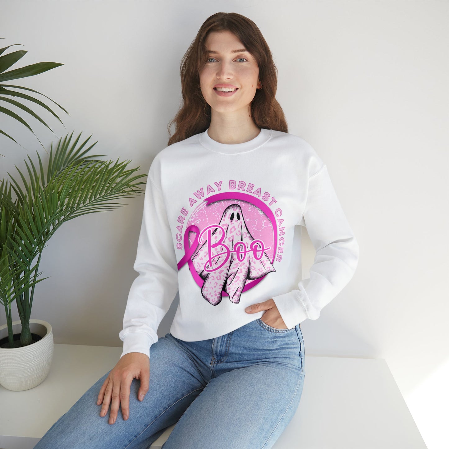 Scare Away Breast Cancer Heavy Blend™ Crewneck Sweatshirt