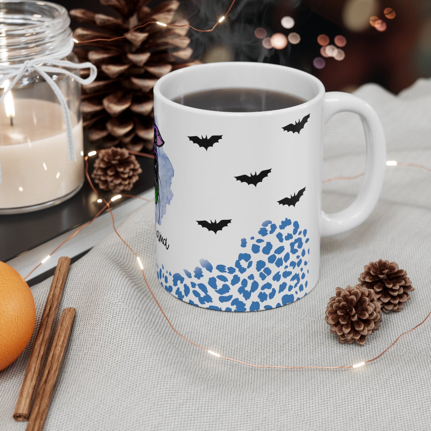 Spooky Mama Bats Ceramic Mug 11oz