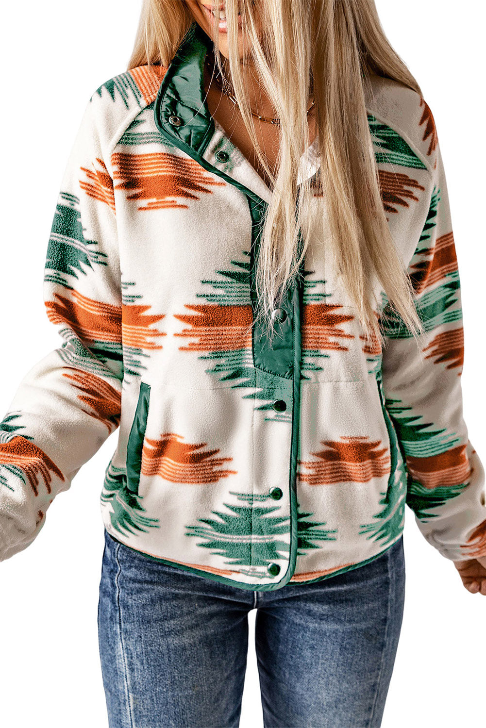 Multicolor Fuzzy Aztec Western Fashion Vest Jacket