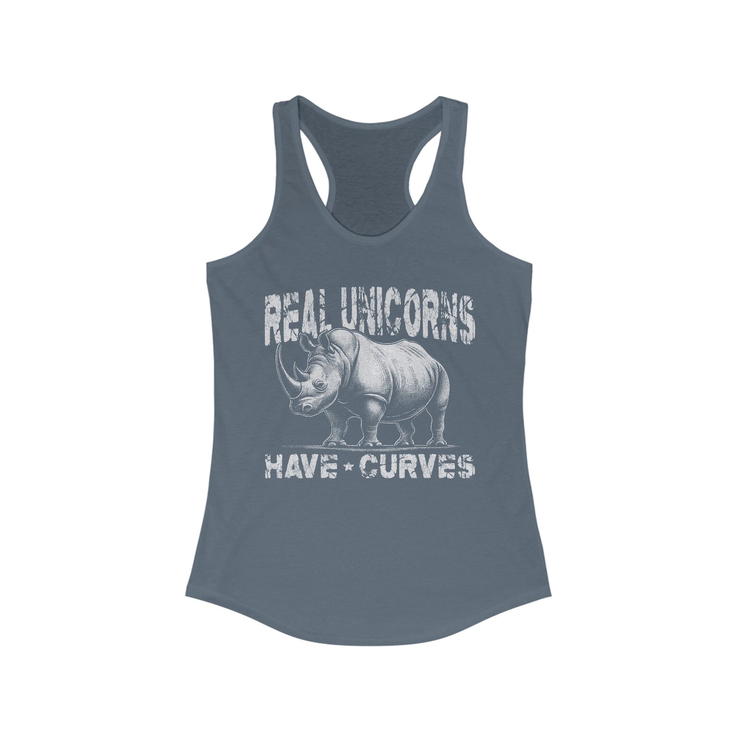 Real Unicorns Have Curves Women's Ideal Racerback Tank