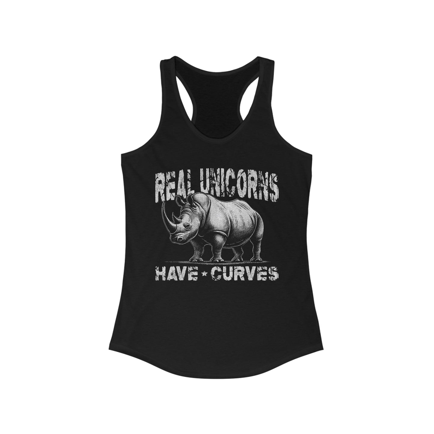 Real Unicorns Have Curves Women's Ideal Racerback Tank