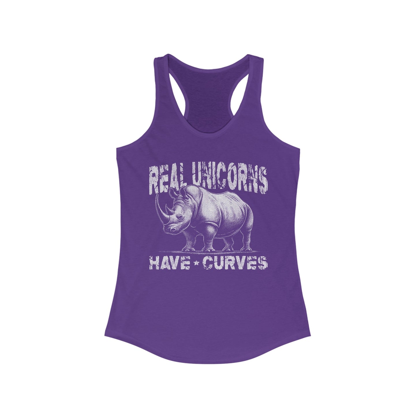 Real Unicorns Have Curves Women's Ideal Racerback Tank