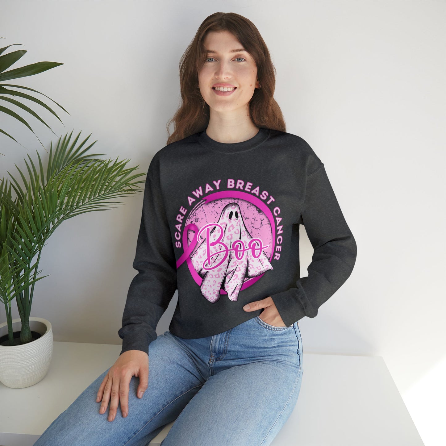 Scare Away Breast Cancer Heavy Blend™ Crewneck Sweatshirt