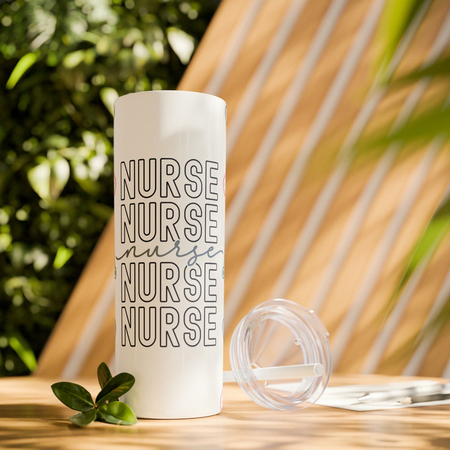 Nurse Skinny Tumbler with Straw, 20oz