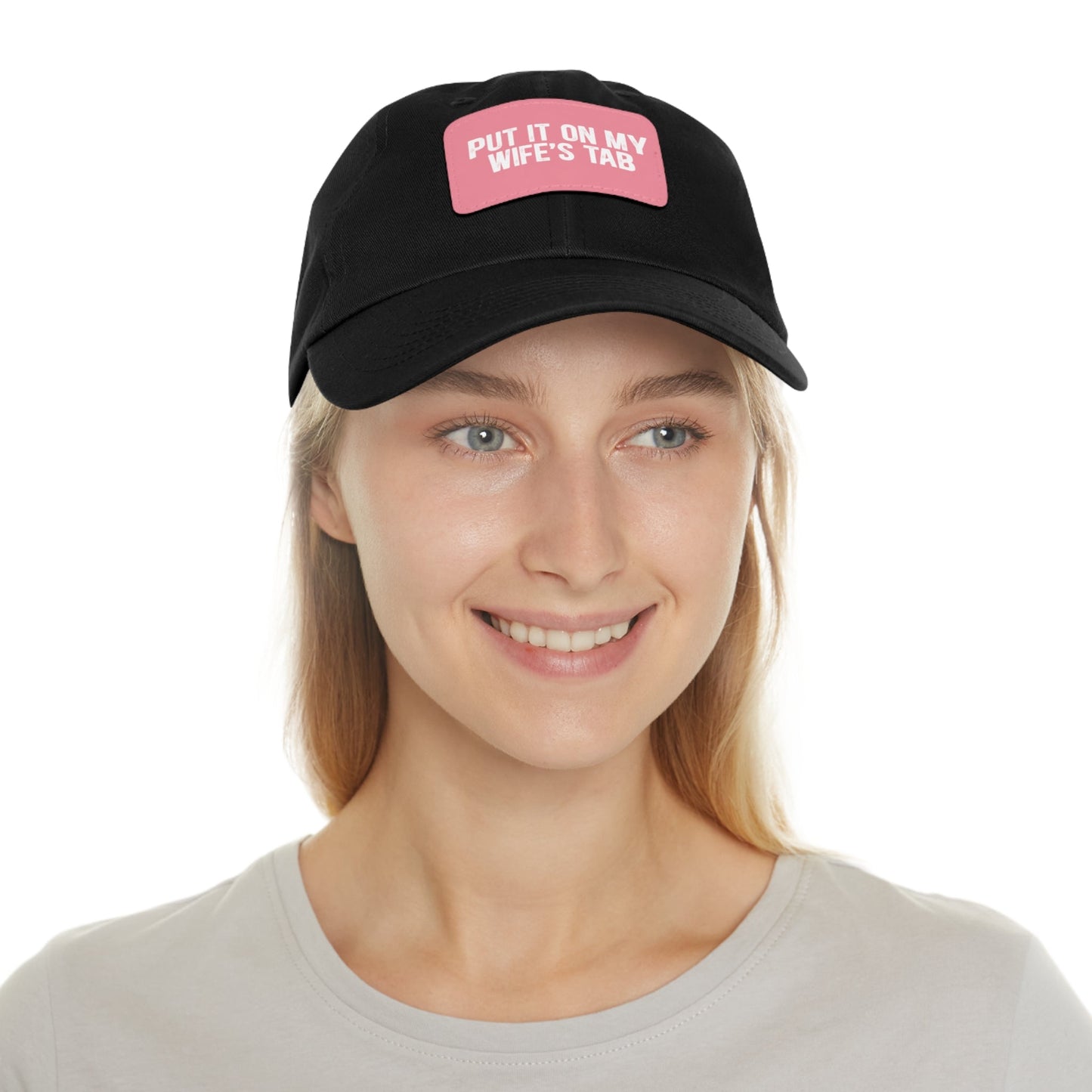 Wife’s Tab -Dad Hat with Leather Patch (Rectangle)