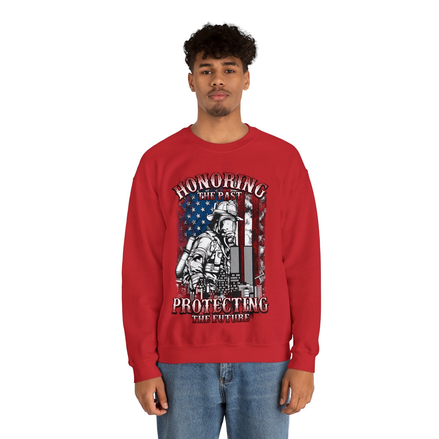 Firefighter Honoring and Protecting Heavy Blend™ Crewneck Sweatshirt