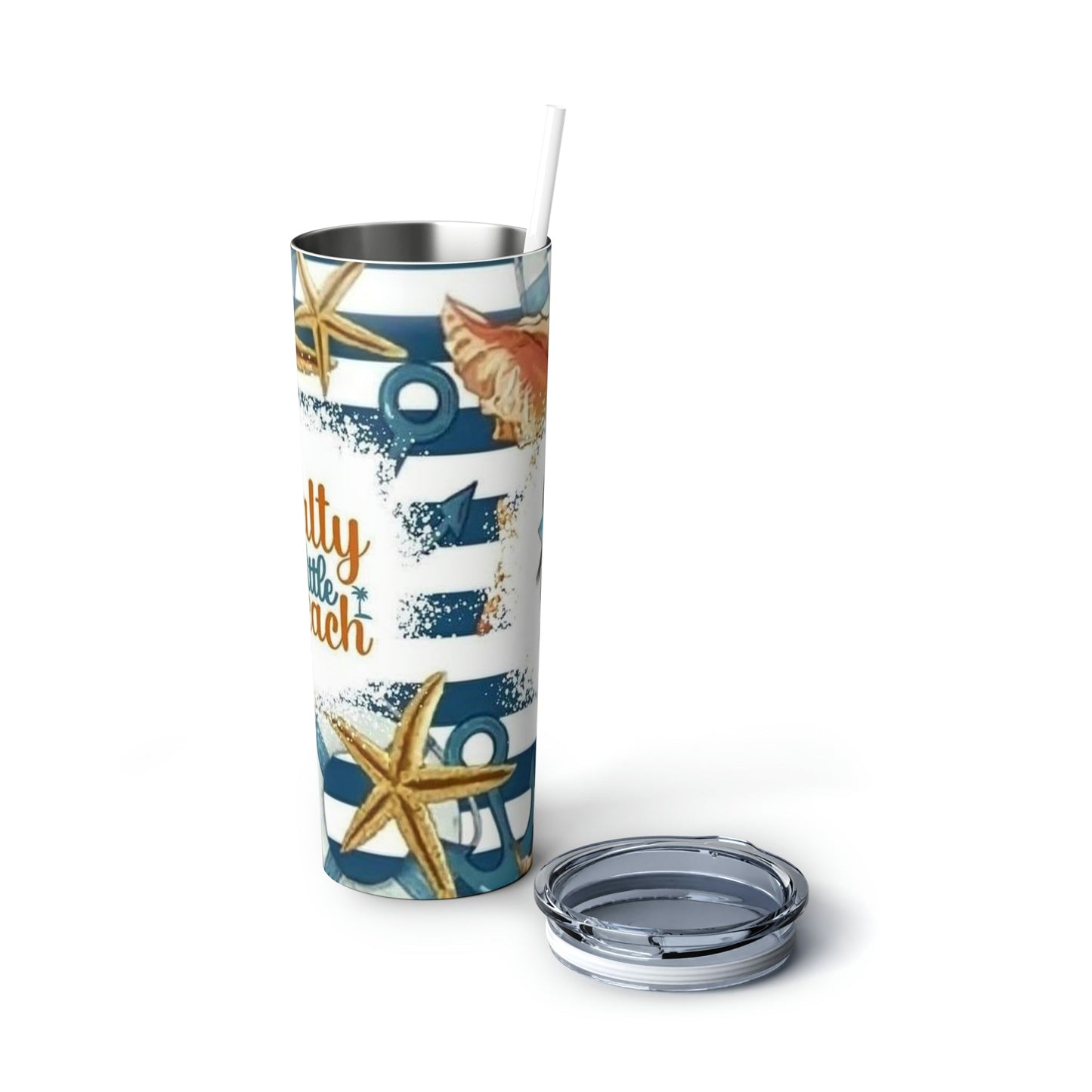 Salty Little Beach Skinny Tumbler