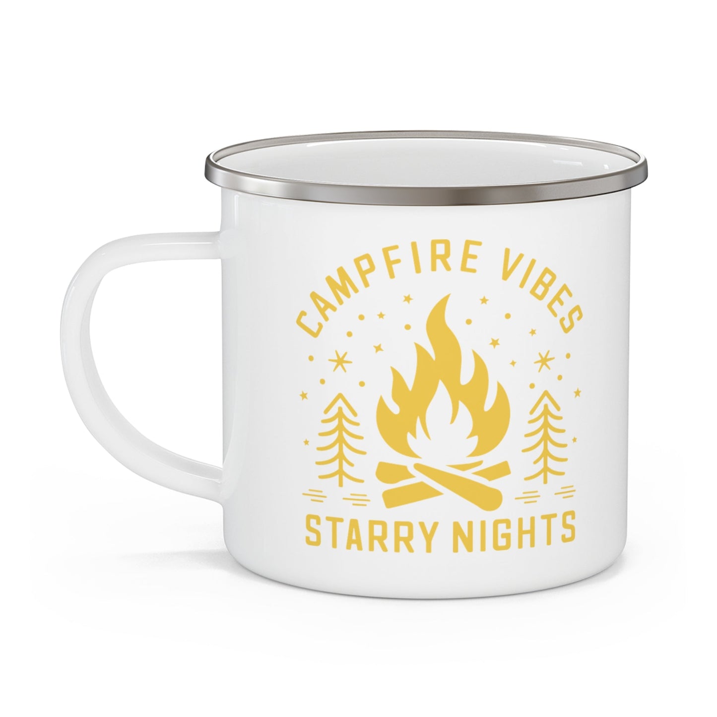 Campfire Vibes Starry Nights Enamel Camping Mug