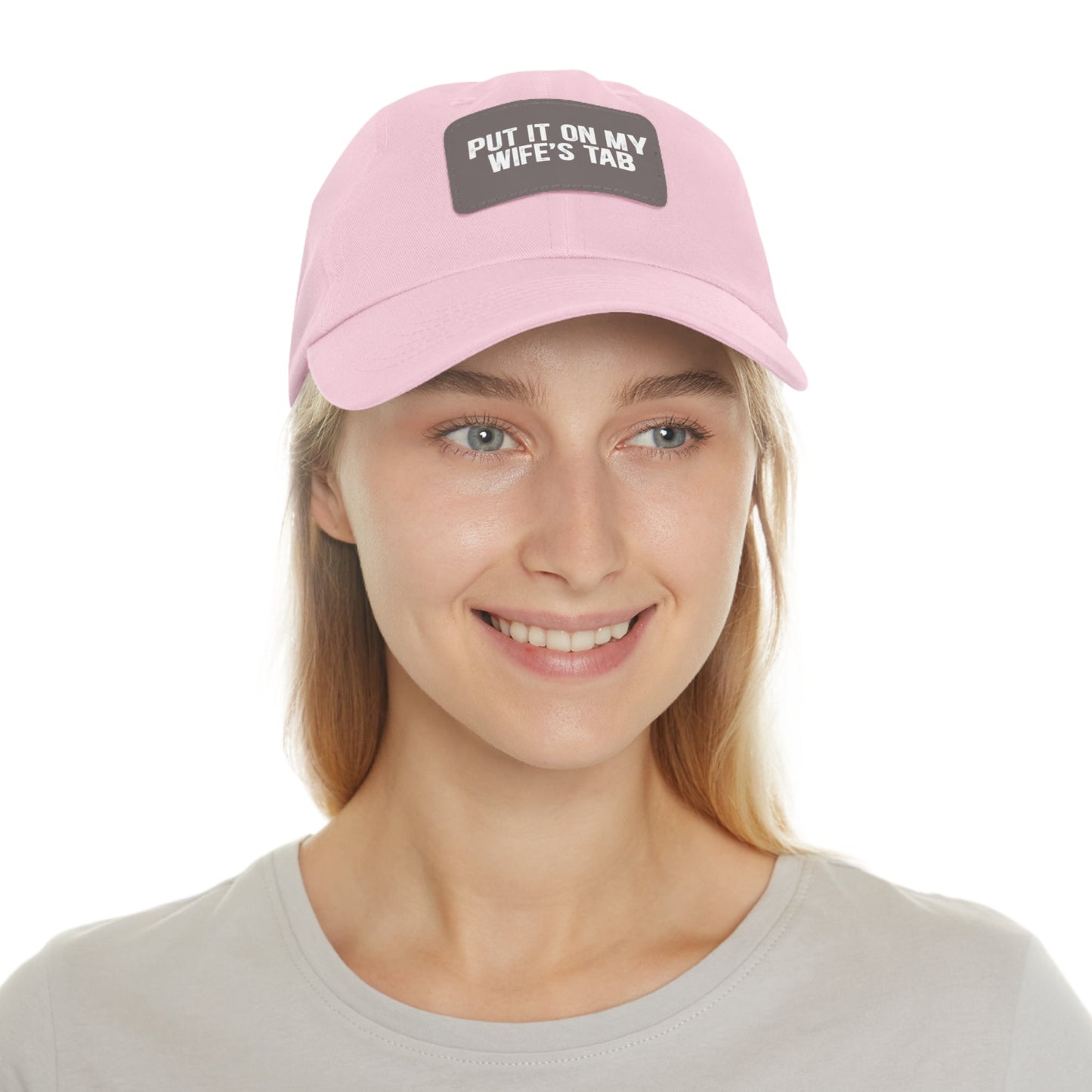 Wife’s Tab -Dad Hat with Leather Patch (Rectangle)