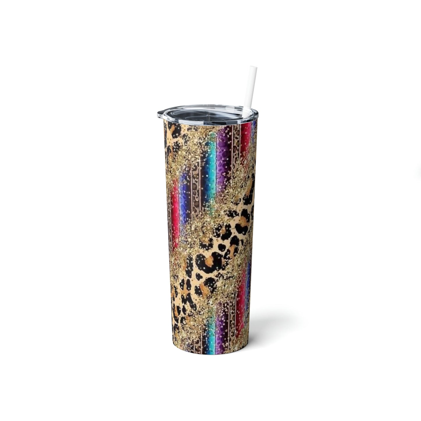 Leopard and Serape - Skinny Tumbler