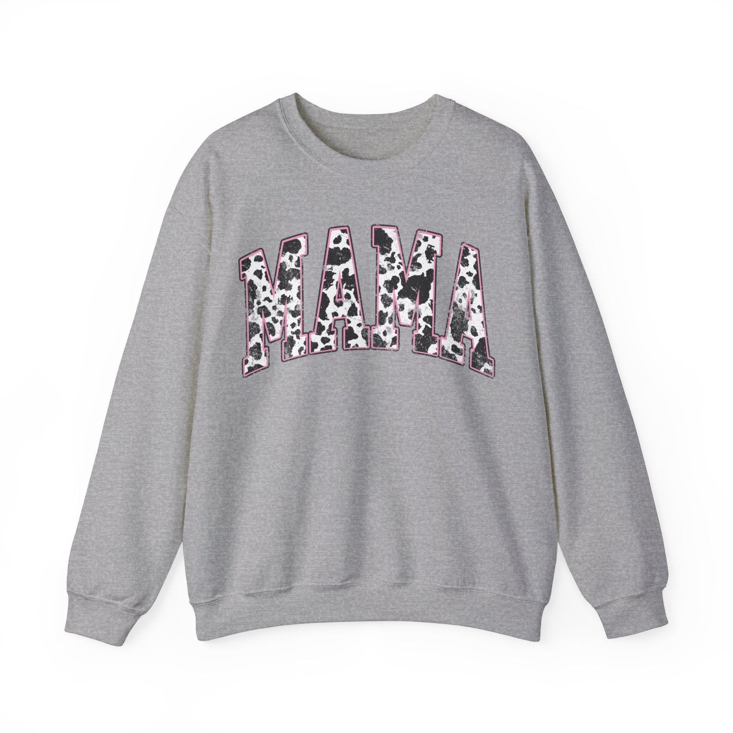 Cow Print Mama Patchlike Heavy Blend™ Crewneck Sweatshirt