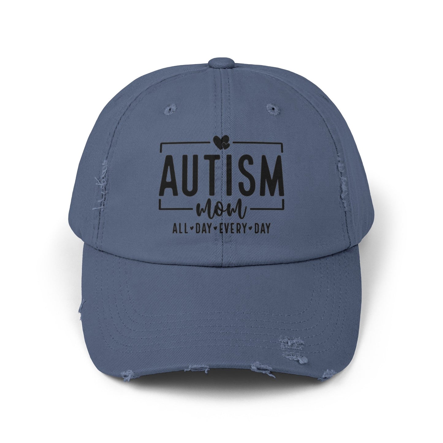 Autism Mom All Day Every Day Distressed Cap