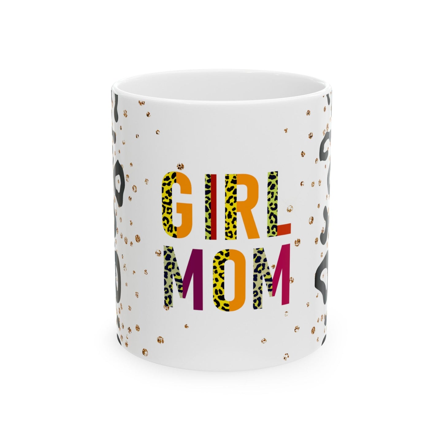 Girl Mom Leopard Ceramic Mug, (11oz, 15oz)