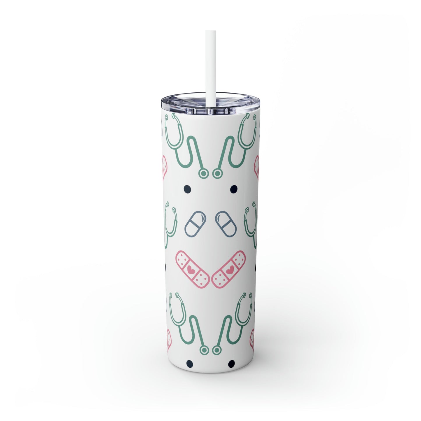 Nurse Skinny Tumbler with Straw, 20oz