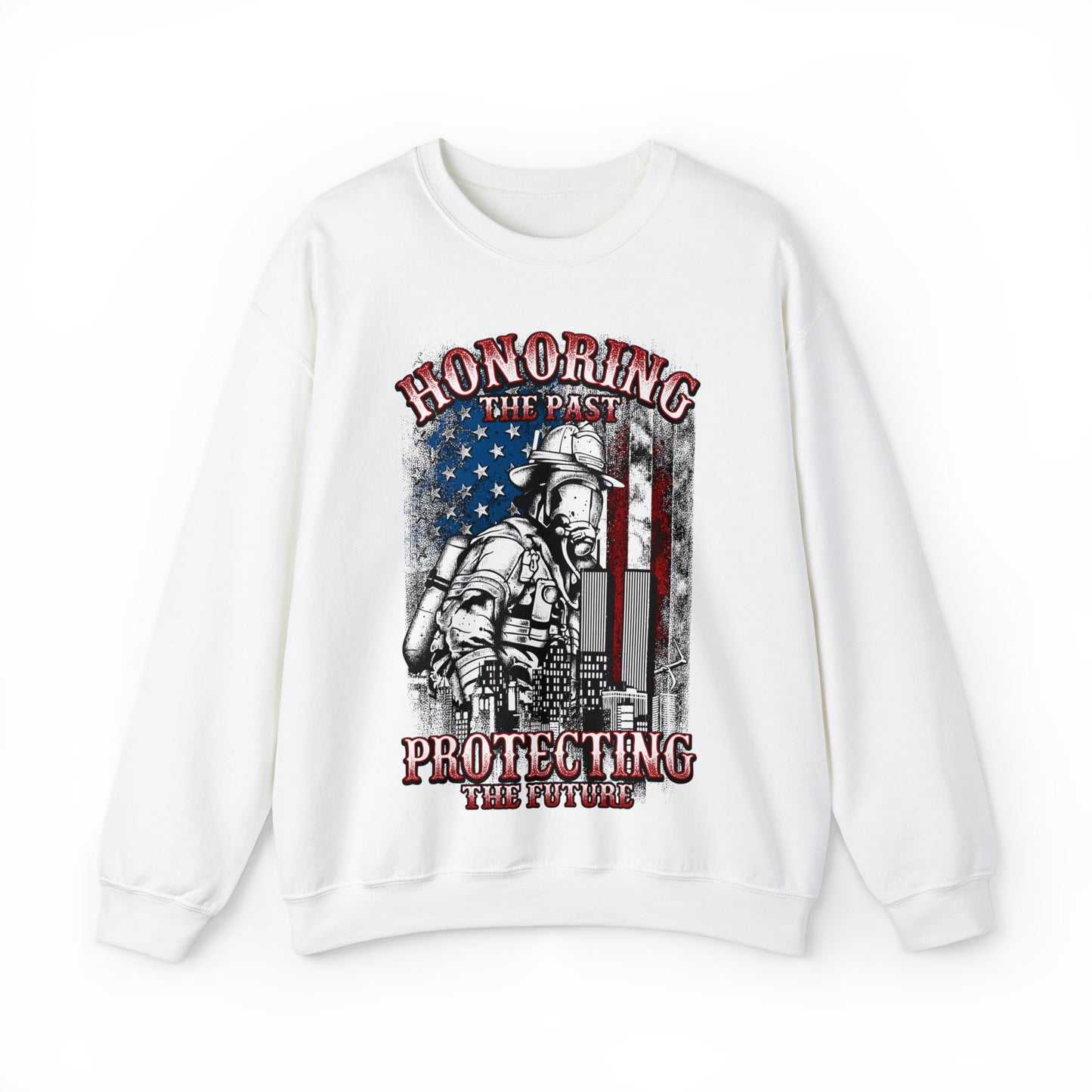 Firefighter Honoring and Protecting Heavy Blend™ Crewneck Sweatshirt