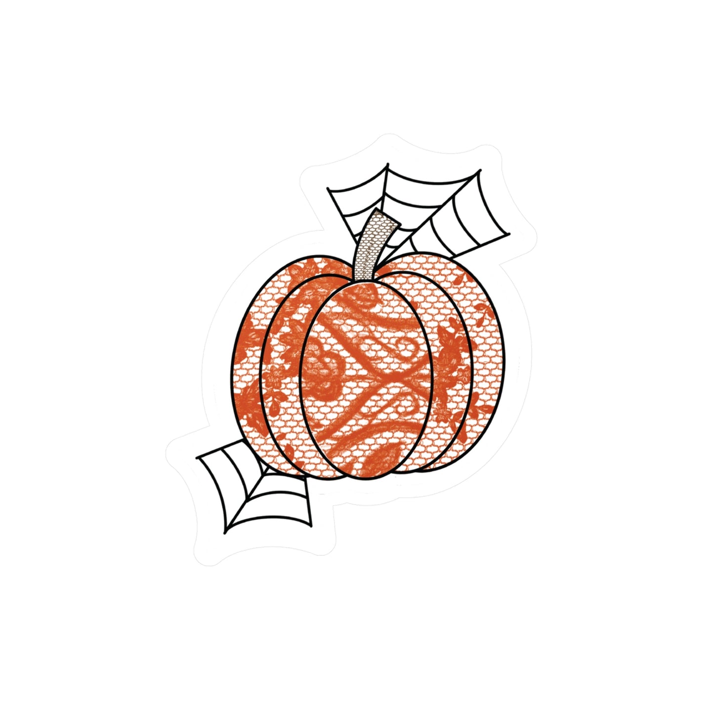 Lace Halloween Pumpkin Stickers