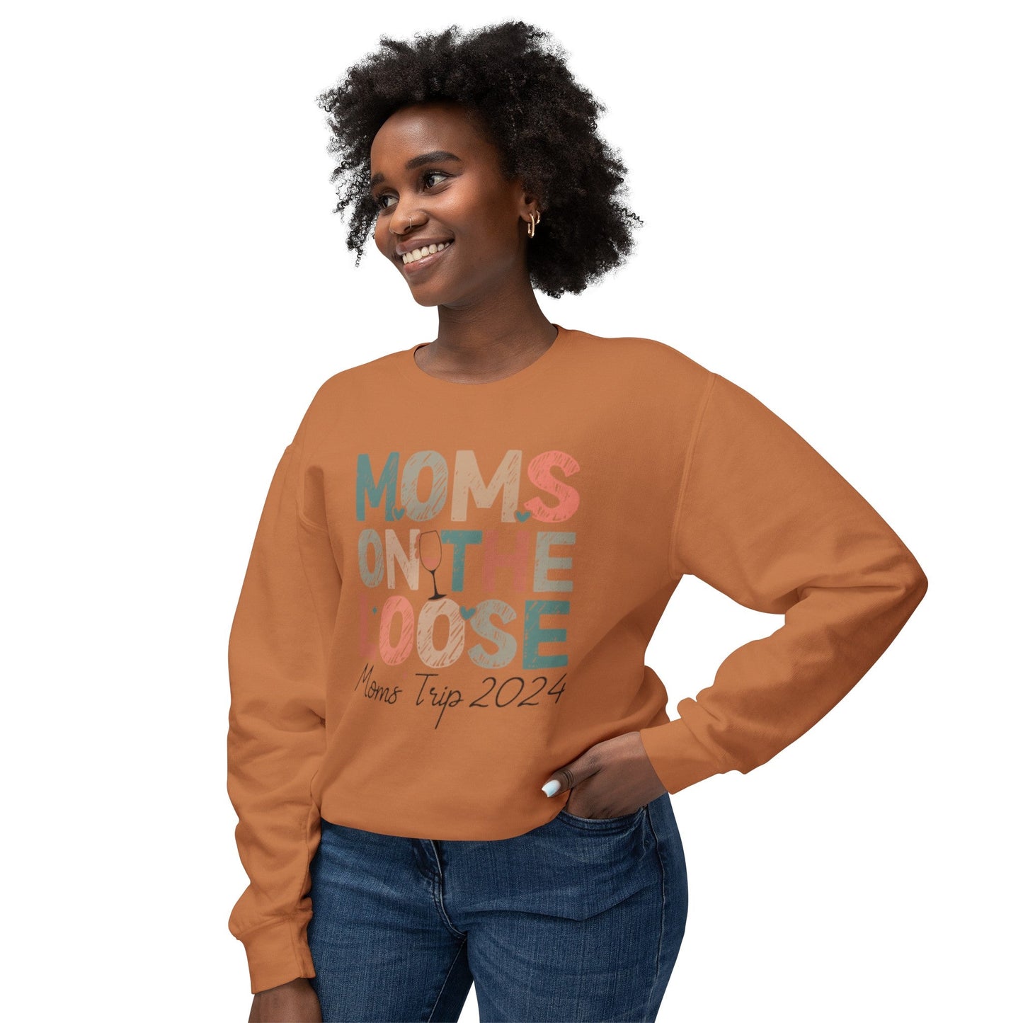 Moms On The Loose 2024 Lightweight Crewneck Sweatshirt