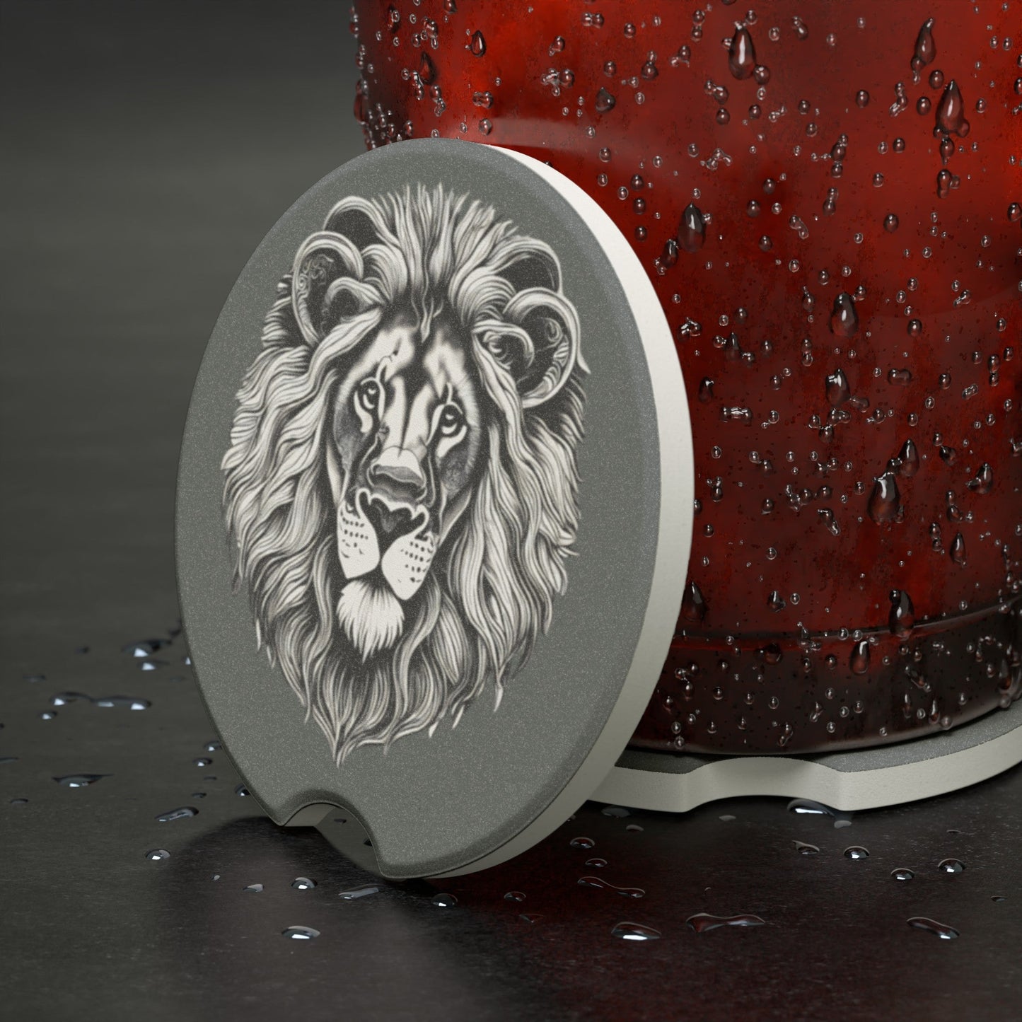 Lion Soapstone Car Coaster