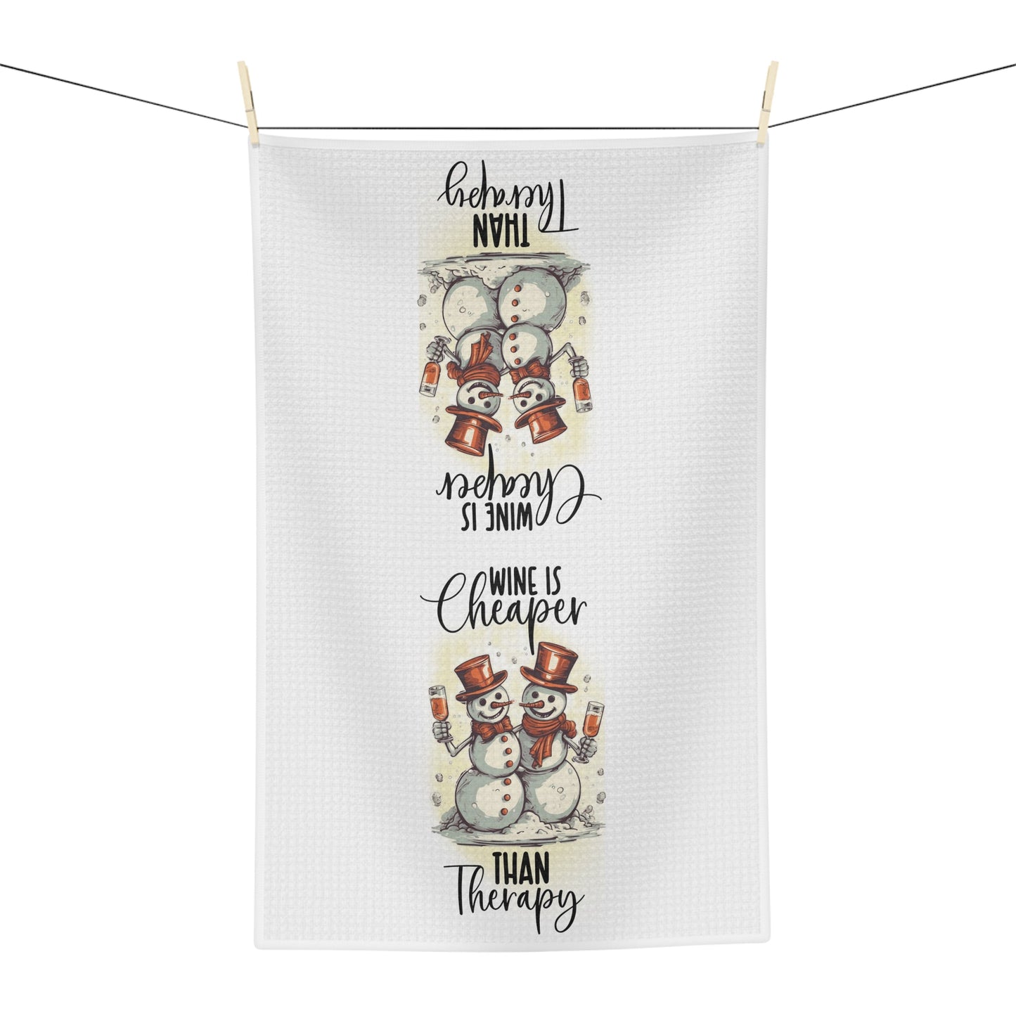 Wine Is Cheaper Than Therapy Soft Tea Towel