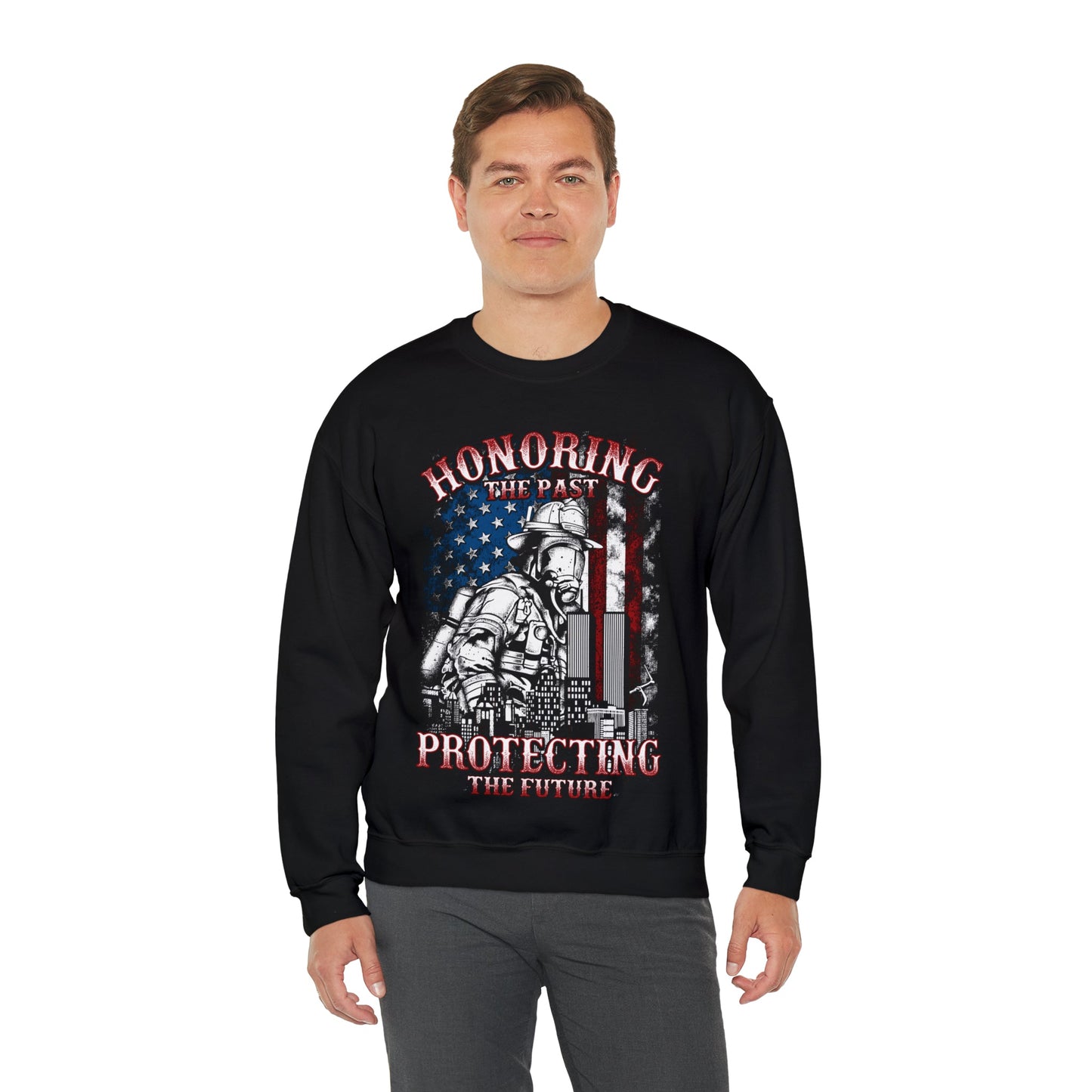 Firefighter Honoring and Protecting Heavy Blend™ Crewneck Sweatshirt