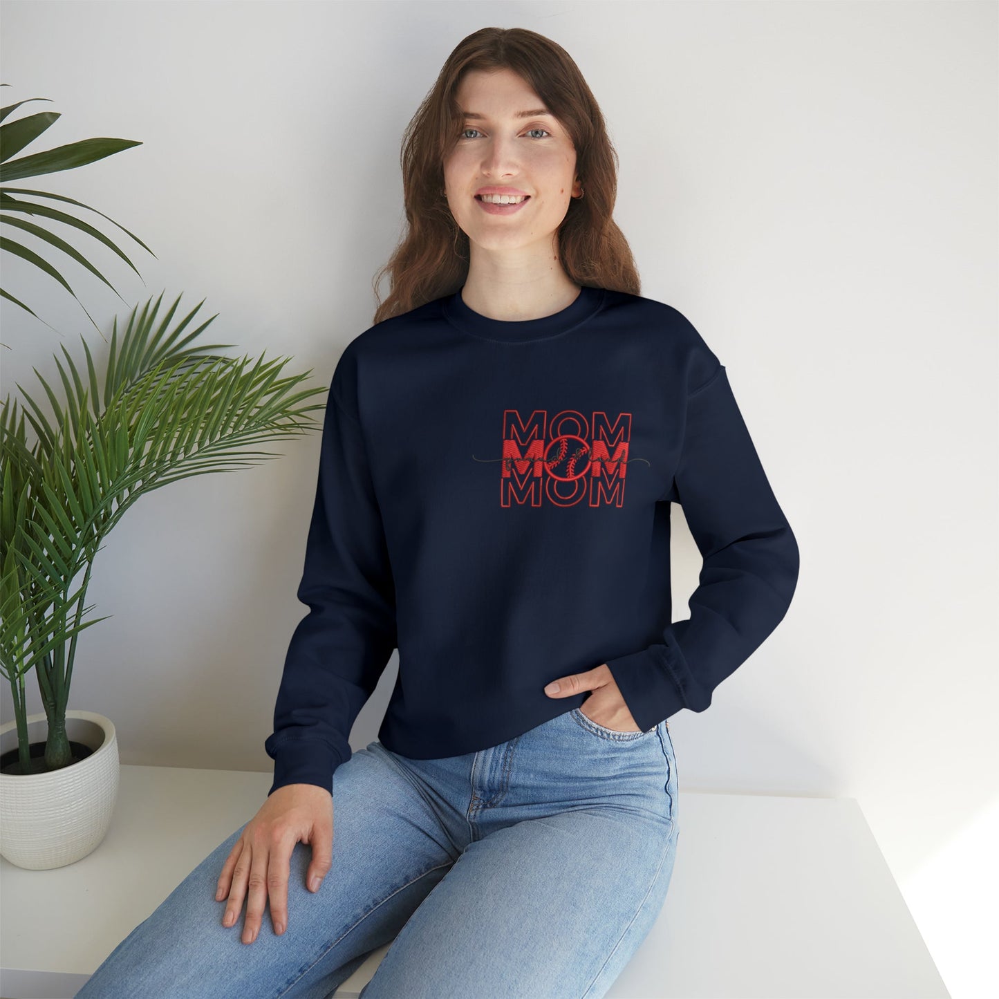 Mom Baseball Heavy Blend™ Crewneck Sweatshirt