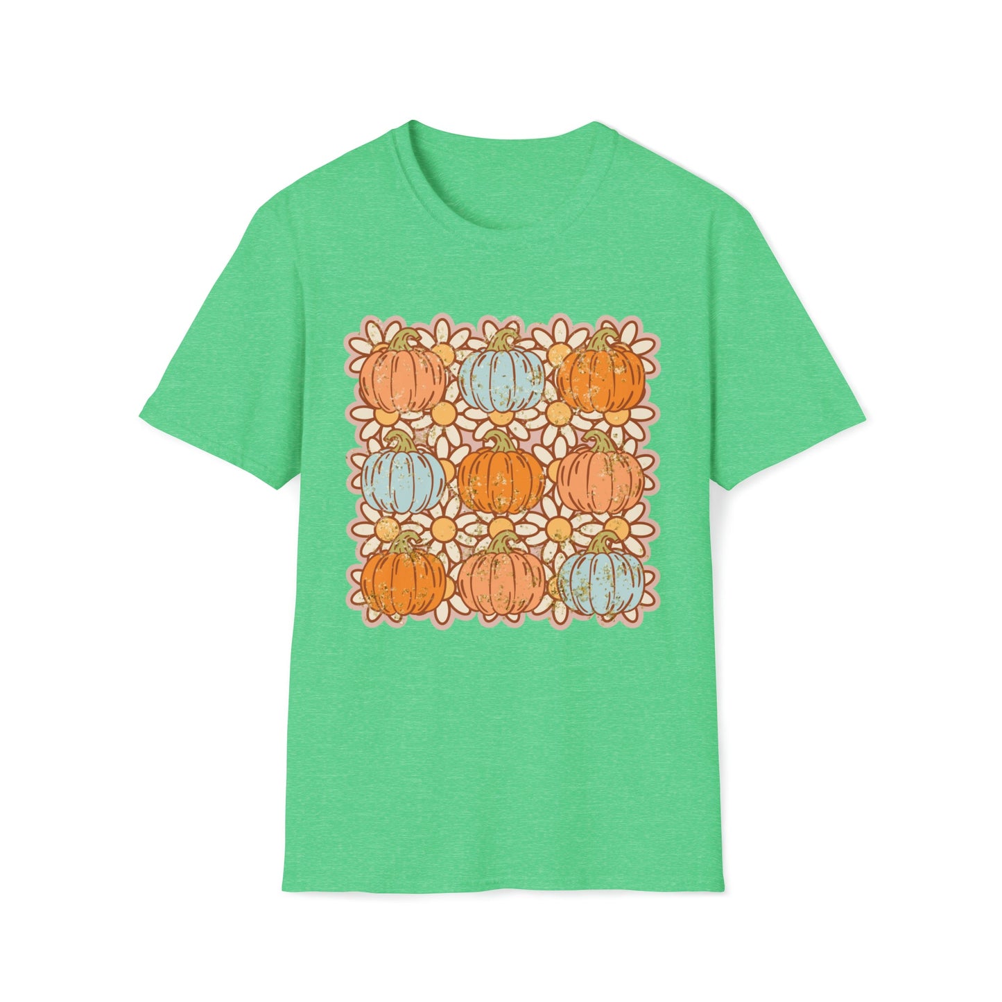 Vintage Pumpkins and Daisies Softstyle T-Shirt