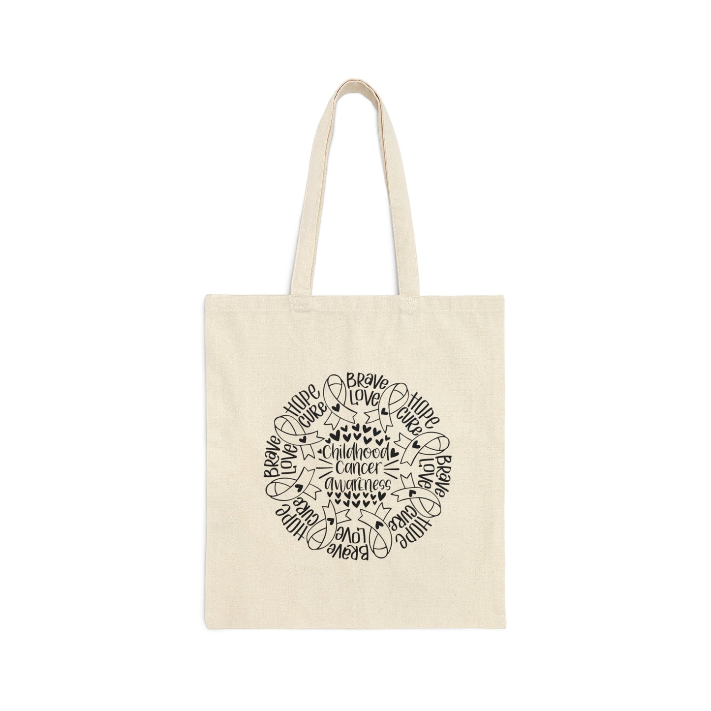 Childhood Cancer Awareness Mandala Cotton Canvas Tote Bag