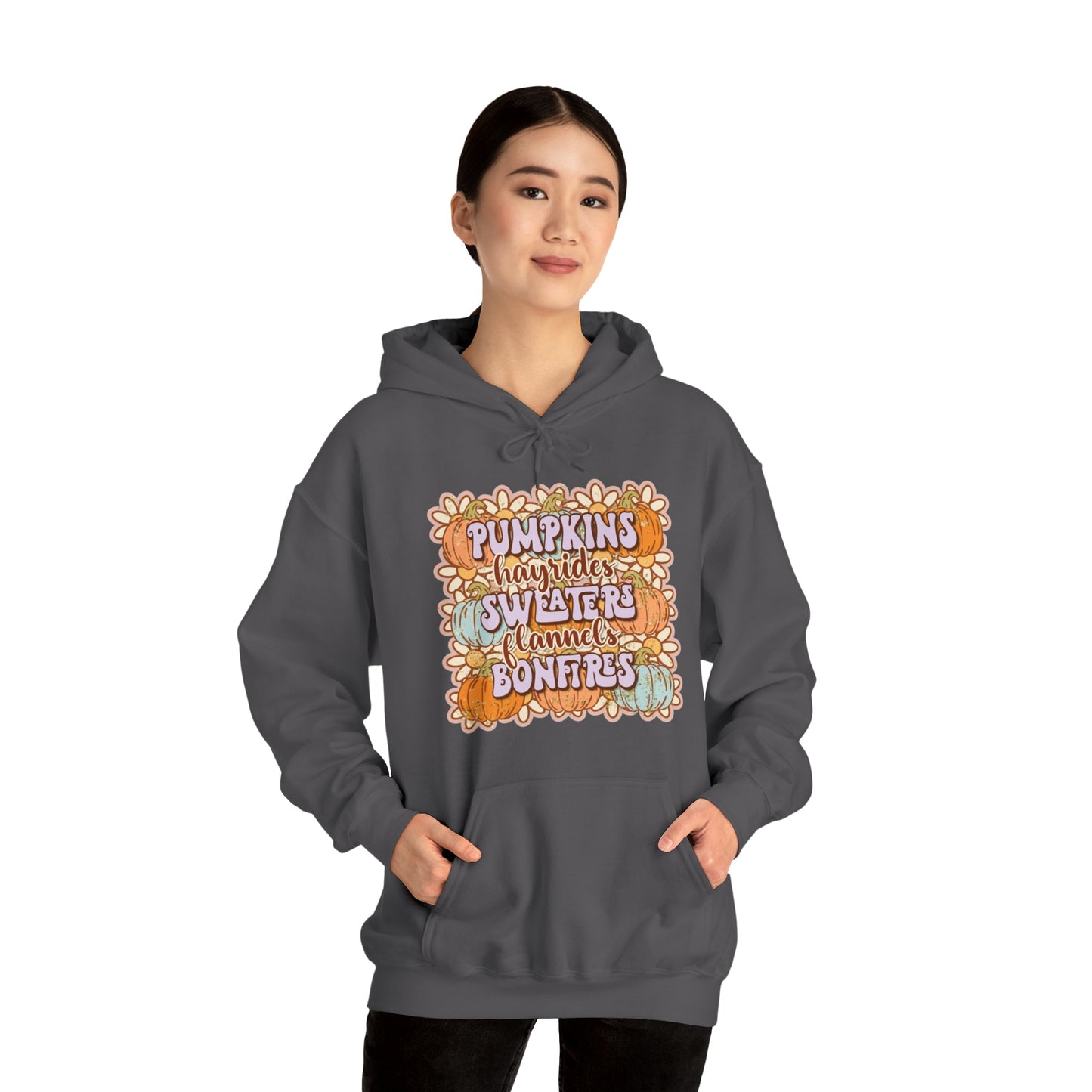 Daisy Pumpkin Hay Heavy Blend™ Hooded Sweatshirt