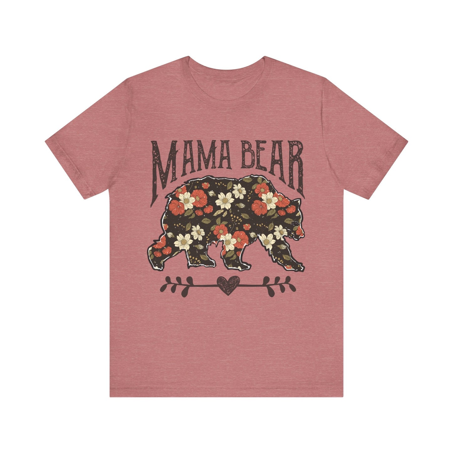 Floral Mama Bear Jersey Short Sleeve Tee