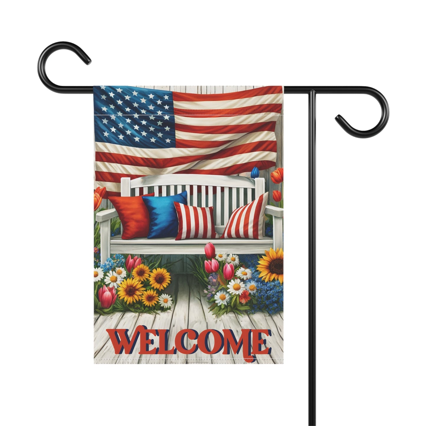 Welcome Bench Garden & House Banner