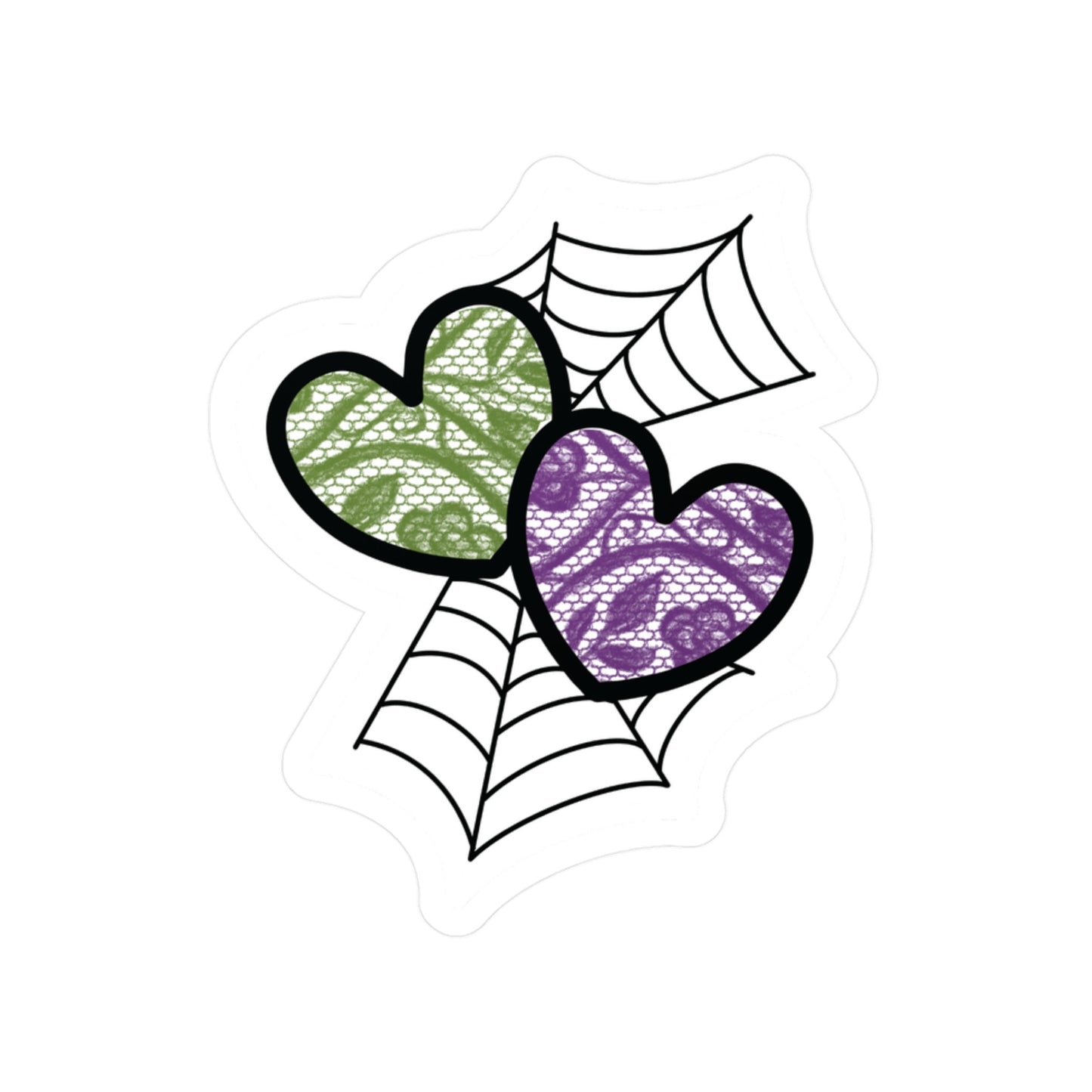 Halloween Lace Hearts Sticker