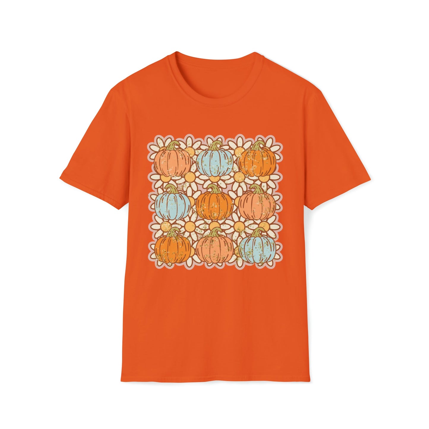 Vintage Pumpkins and Daisies Softstyle T-Shirt