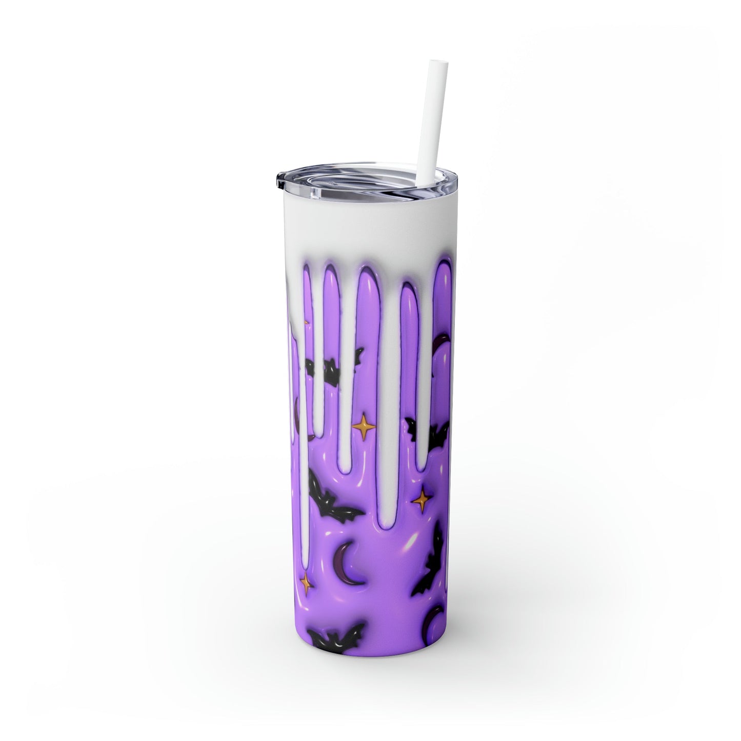 Inflated Batty Skinny Tumbler with Straw, 20oz