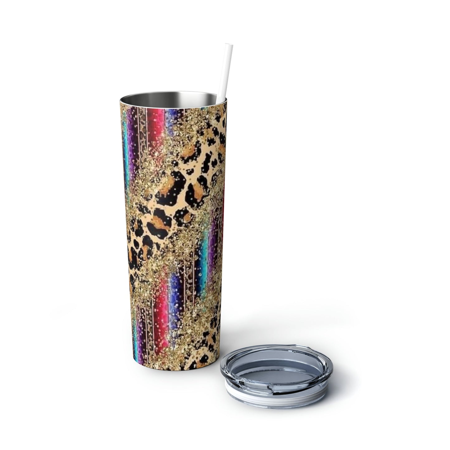 Leopard and Serape - Skinny Tumbler