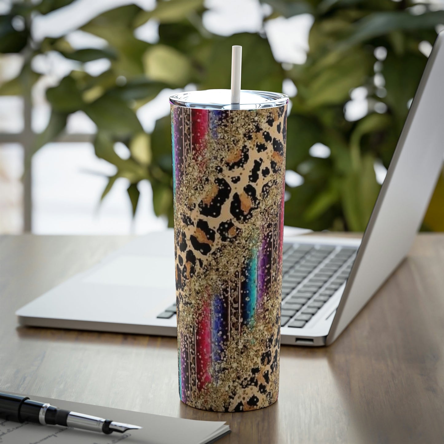 Leopard and Serape - Skinny Tumbler