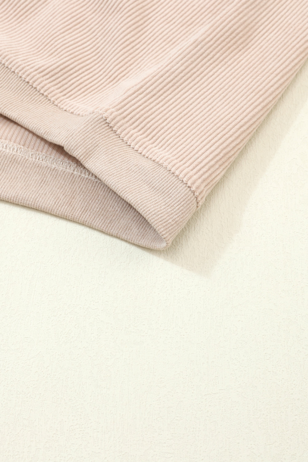 Strawberry Pink Ribbed Corded Oversized Sweatshirt